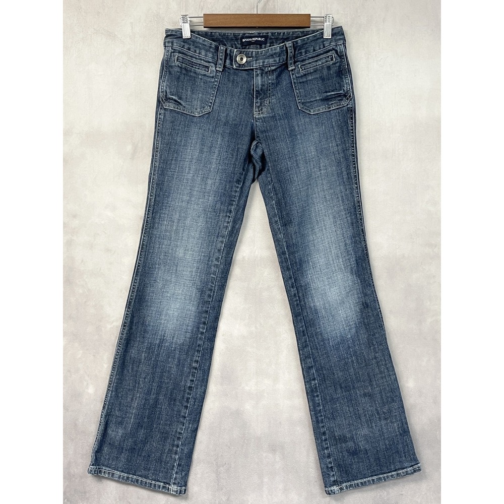 Banana Republic Womens Jeans Size 6 Stretch Bootcut Low Rise Y2K McBling Retro